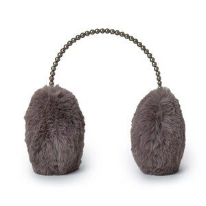 Faux Fur Pearl Earmuffs ~ Charcoal
